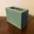 Antique early 20th century Chinese export porcelain rectangular vase with blue green aqua monochrome crackle glaze....