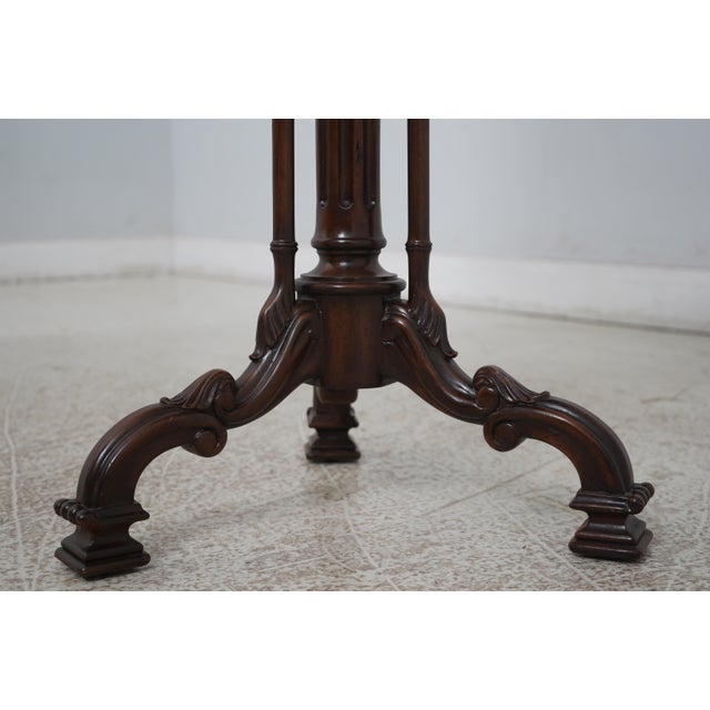 Wood Maitland Smith Baroque Style Mahogany Pedestal Table For Sale - Image 7 of 12