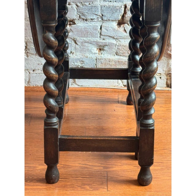 19th Century English Oak Twisted Barley Table For Sale - Image 4 of 5