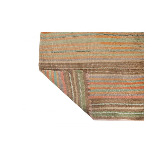 Striped Vintage Turkish Kilim Rug - 4`1" X 4`9" For Sale In Los Angeles - Image 6 of 6
