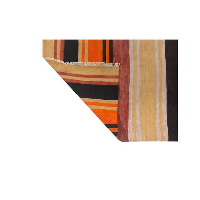 1970s Vintage Orange Turkish Kilim Runner - 2`11" X 10`4" For Sale - Image 5 of 6