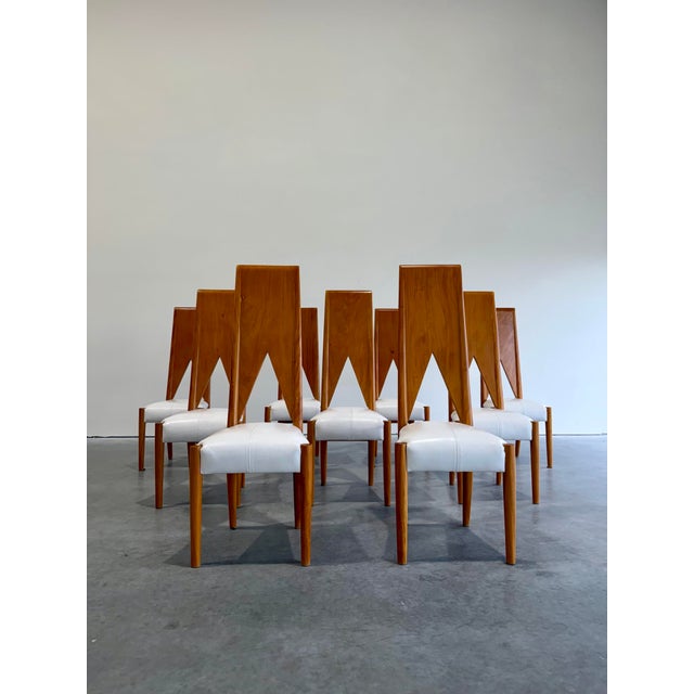 Unique sculptural dining chairs, Set of 9. Hand crafted, attributed to Mexican Designer Ernesto Cruz of Tlaquepaque...