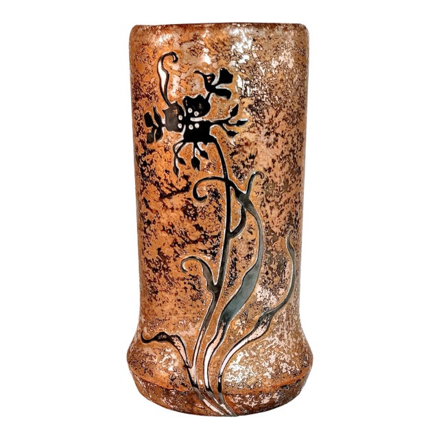 Vintage Heintz Art Metal Vase Sterling Over Bronze For Sale
