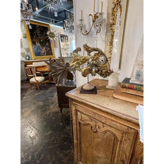 Unusual 18th century fish sculpture made of antique giltwood fragments. A very interesting and unique piece of art!