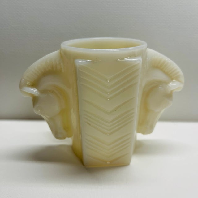 White 1920 Milk Glass Horse Vase For Sale - Image 8 of 8