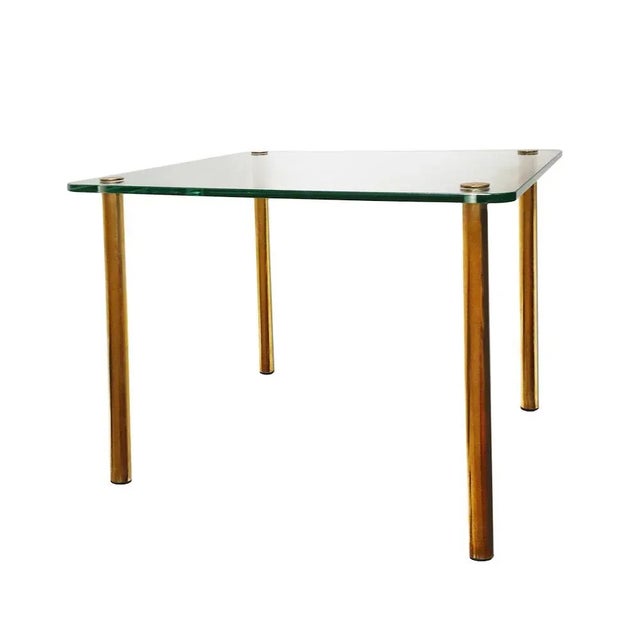 Mid-Century Italian Brass & Glass Side Table For Sale - Image 6 of 6