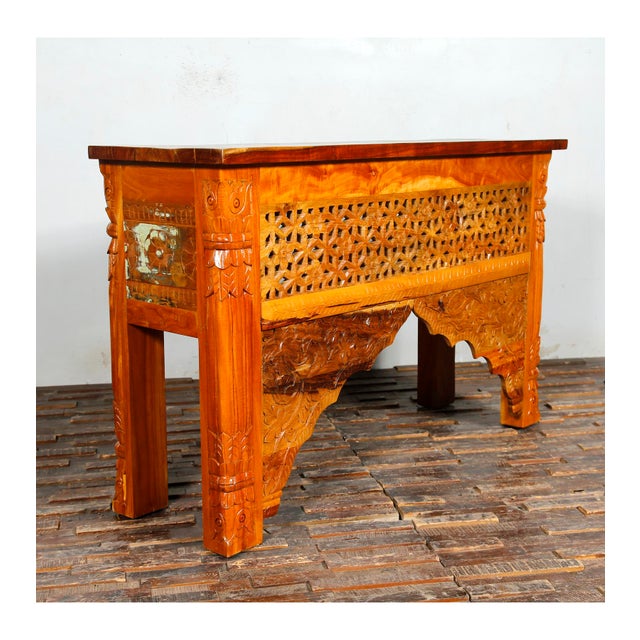 Solid Reclaimed Teak Wood Console Table/Tv Stand. For Sale In Boston - Image 6 of 7