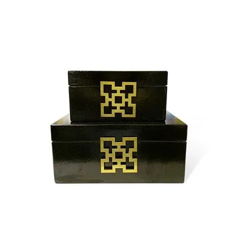 Black 2 Piece Set Jewelry Box For Sale In New York - Image 6 of 6