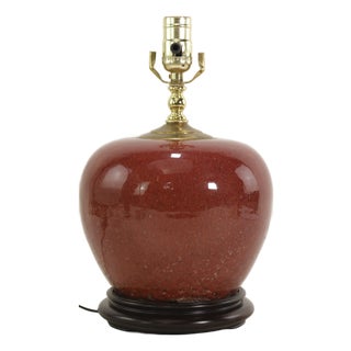 Vintage Oxblood Glazed Ceramic Table Lamp For Sale