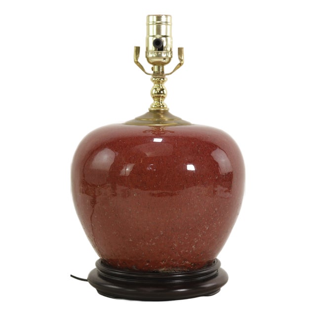Vintage Oxblood Glazed Ceramic Table Lamp For Sale