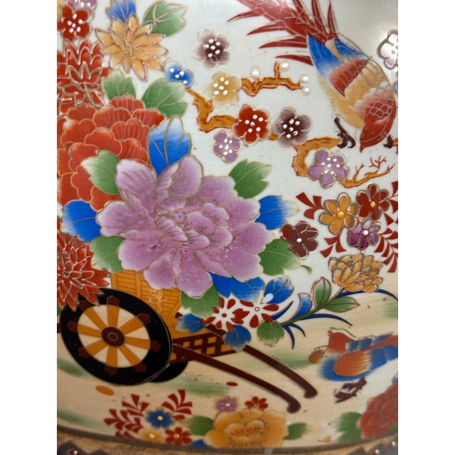 Ceramic Satsuma-Style Porcelain Jardiniere, Vintage For Sale - Image 7 of 12