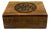 Vintage English Handcrafted Wooden Jewelry Box With Celtic Knot Carving For Sale