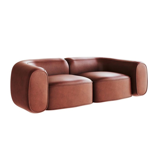 Dolce Caramel Leather Sofa by Hommés Studio For Sale - Image 6 of 6
