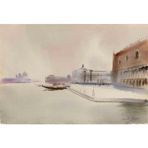Carlo Ravagnan, View of Venice, 1974, Watercolor For Sale