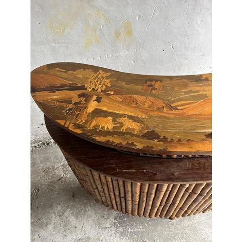 Mid-Century Handcrafted Bamboo Tiki Bar and Stools, Set of 5 For Sale - Image 13 of 14