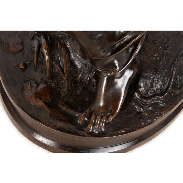 French Bronze Sculpture “La Fil De La Vierge” by Pierre-Emile Hebert Ca. 1880 For Sale - Image 11 of 18