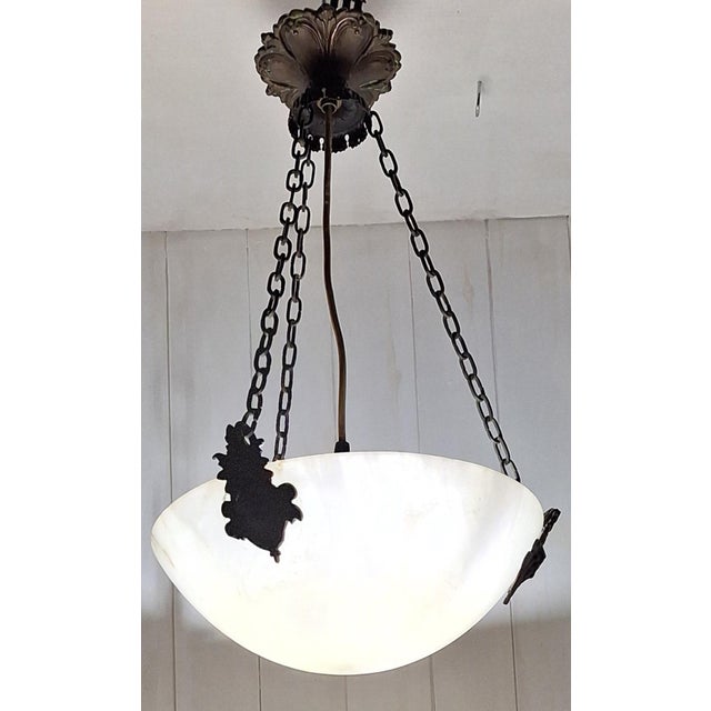 Vintage French Art Deco Pendant Lamp, 1920s For Sale - Image 6 of 8