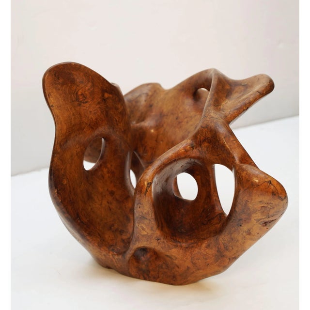 Abstract Free-Form Sculpture of Olive Wood From France For Sale - Image 10 of 12