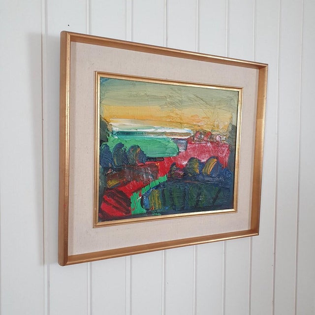 Jonne Bergström, Landscape by the Atelier, 1960s, Oil on Canvas For Sale - Image 6 of 18