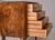 Italian Mid-Century Burl Walnut Four-Drawer Chest With Black Glass Top For Sale - Image 10 of 12