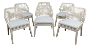 Essentials for Living Loom Rope Dining Chairs, Set of 6