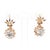 2.50 Carat Old European Cut Lab Grown Diamond (1.23ct F/VS1) (1.12ct E/VS1) / and 10K Yellow Gold Vintage Earrings / 9mm...