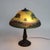 Glass 1920 Jefferson School Arts & Crafts Reverse Painted Landscape Lamp For Sale - Image 7 of 12