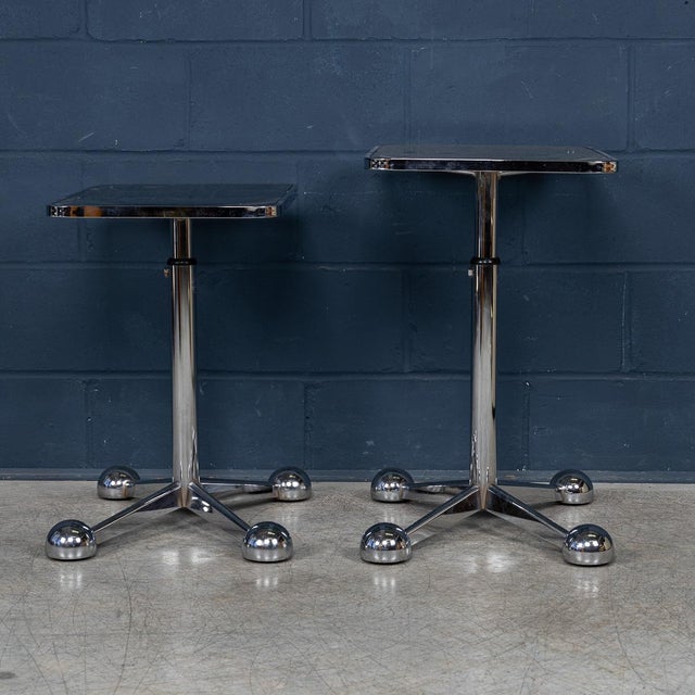 Vintage Italian Graduated Telescopic Tables by Arredamenti Allegri, 1970, Set of 2 For Sale - Image 14 of 18