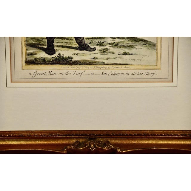 Printmaking Materials "A Great Man on the Turf": A 19th Century James Gillray Hand-Colored Etching, 1803 For Sale - Image 7 of 7