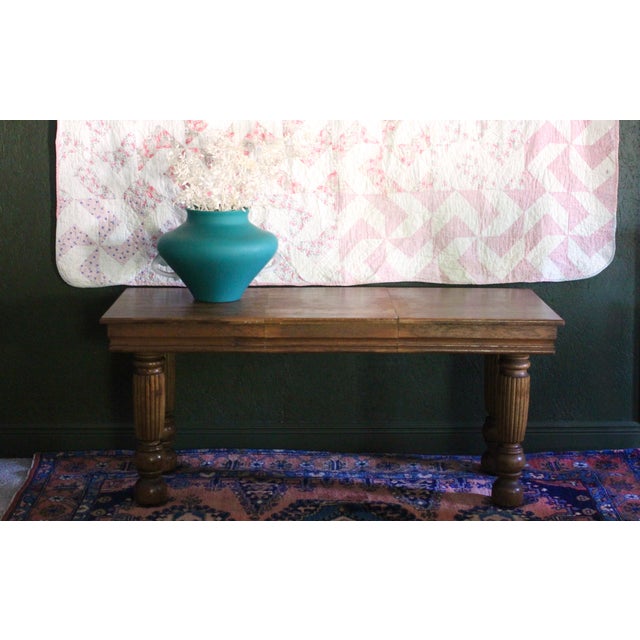 Antique Oak Console Table With Fluted Legs For Sale - Image 13 of 13