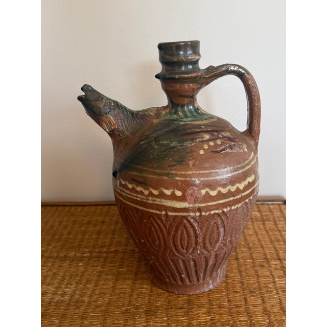 French Provincial Antique Zoomorphic Earthenware Ewer, Southern France/Northern Italy, 19th Century For Sale - Image 3 of 4