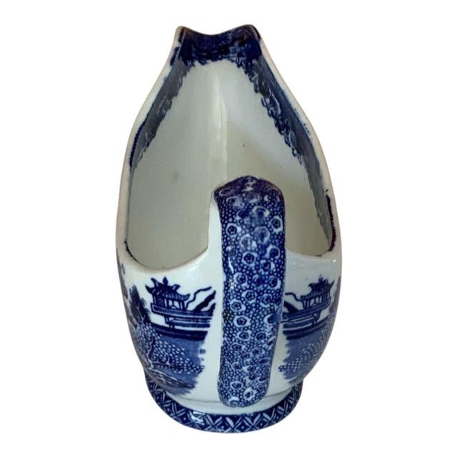 1910s Vintage Enoch Burn & John Edwin Leach Gravy Boat Blue Willow Pattern e.b. & j.e.l. For Sale - Image 5 of 9