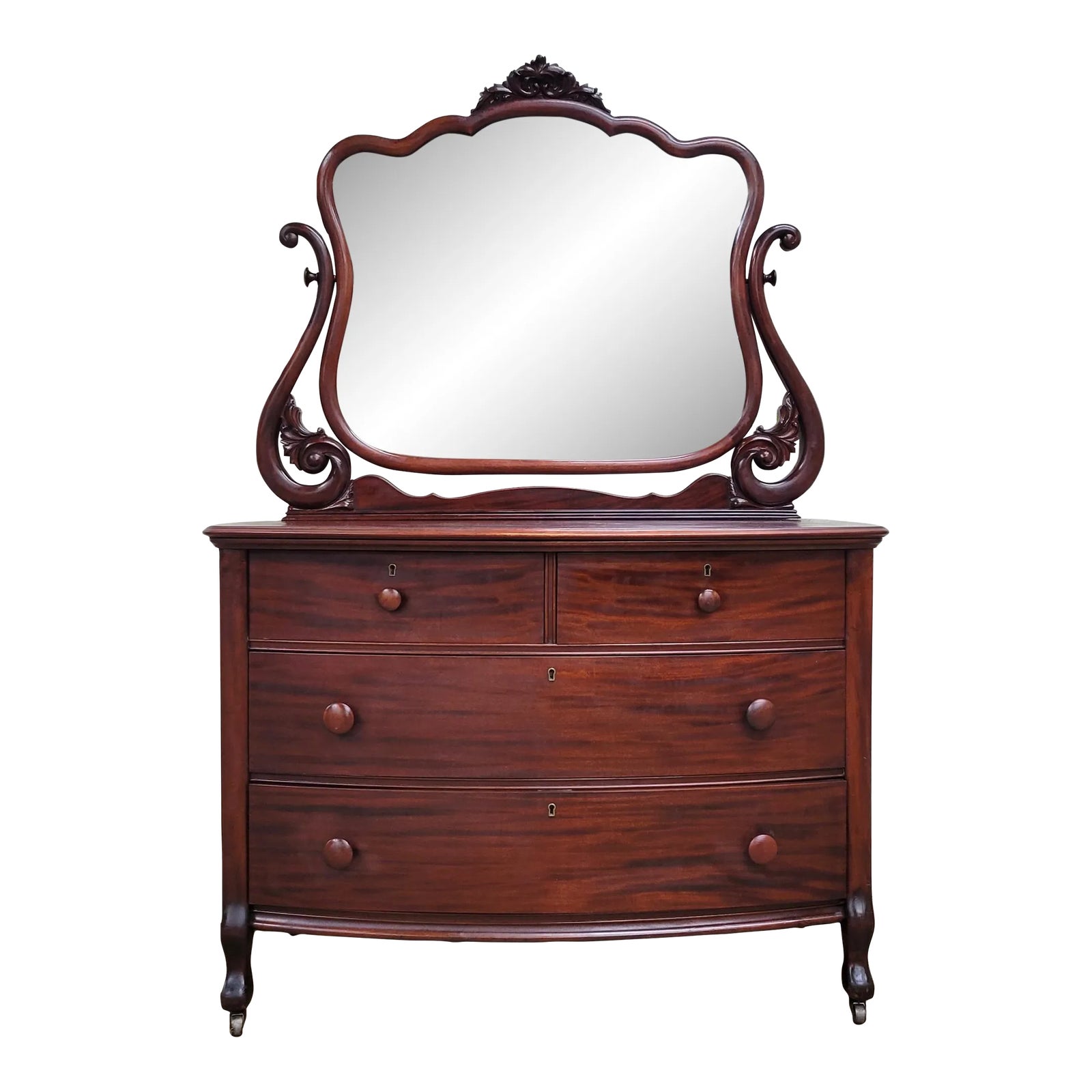 Vintage Widdicomb Mahogany Victorian Style Bow Front Princess Commode ...