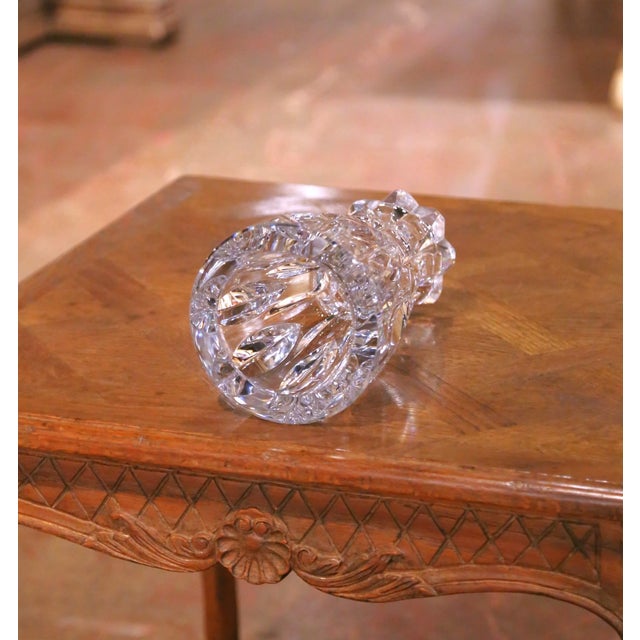 Transparent Mid-Century Val Saint Lambert Crystal Bud Vase With Faceted Cuts For Sale - Image 8 of 10