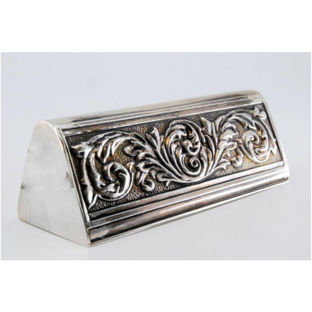 Toothpick Holder in Silver Relief For Sale - Image 3 of 11