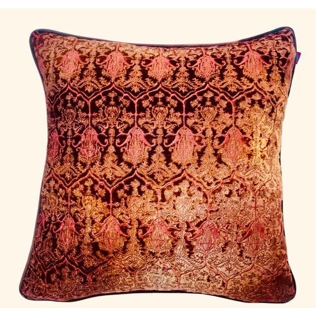 Retailer Venetian Hand Painted Embroidered Velvet Pillow. This throw pillow is a great way to add a splash of color and...