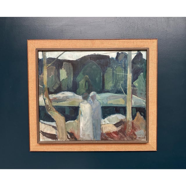 Nis Stougaard, Gudhjem, Bornholm, 1965, Oil on Canvas, Framed For Sale - Image 13 of 18