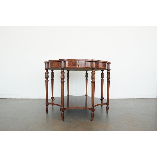 Vintage Maitland-Smith Inlaid Mahogany Accent Table For Sale - Image 9 of 18