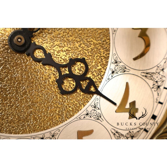Howard Miller Chippendale Style Cherry Grandfather Grandmother Clock For Sale - Image 12 of 18