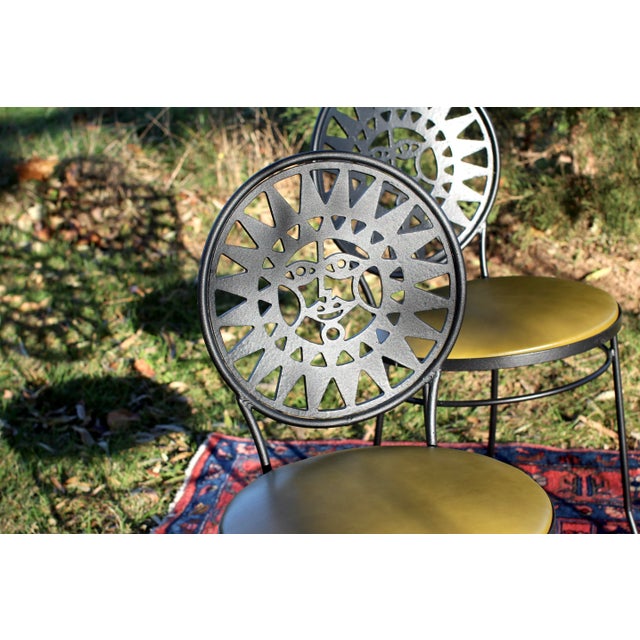 Postmodern 1960s Pair of Arthur Umanoff Attributed Sun Face Chairs For Sale - Image 3 of 12