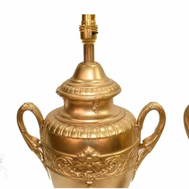 French Gilt Lamp Bases, Set of 2 For Sale - Image 5 of 8