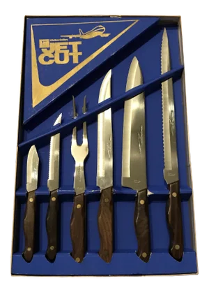 Vintage Japanese Lifetime Cutlery Jet Cut Carving Set