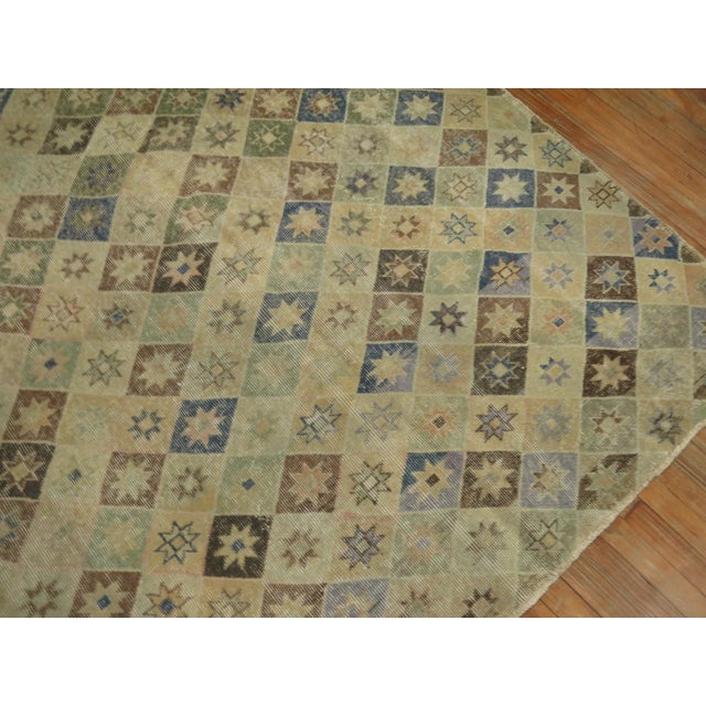 Mid 20th Century Mid 20th Century Earth Color Turkish Deco Rug For Sale - Image 5 of 6