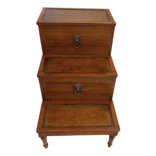 Antique George III Mahogany Library Steps, 1800s For Sale