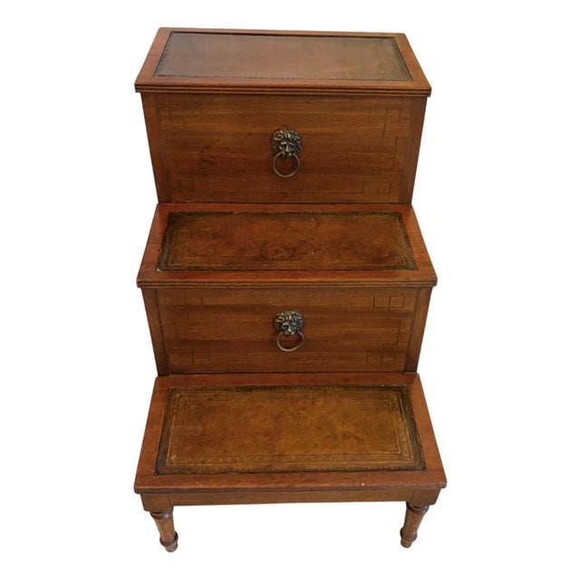 Antique George III Mahogany Library Steps, 1800s For Sale