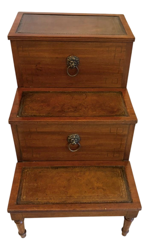 Antique George III Mahogany Library Steps, 1800s