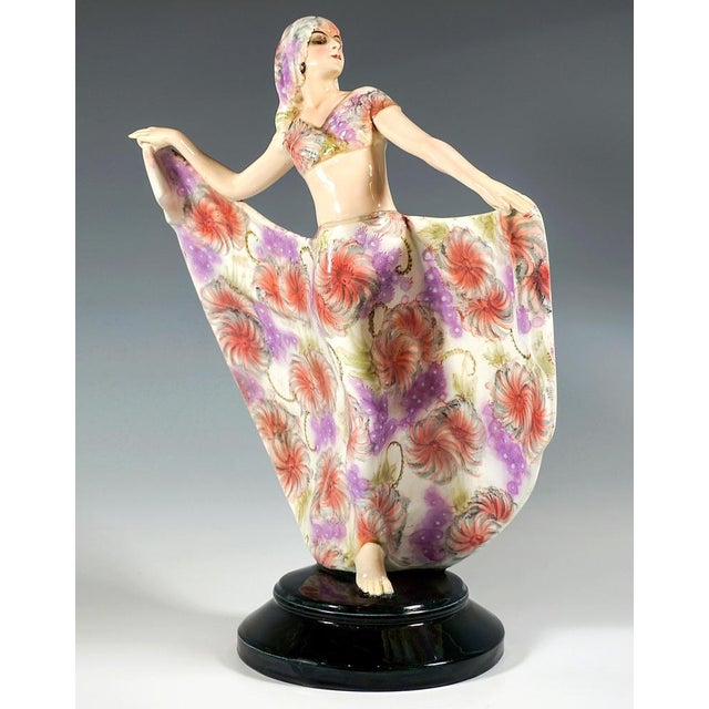 Art Deco Dancer in Costume by Josef Lorenzl for Goldscheider, 1923 For Sale - Image 4 of 8