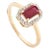 18k Gold Ruby Diamond Ring Size 7 For Sale