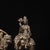 Metal Pair of Antique Gilt Bronze Bodhisattva Statues on Lion and Elephant Mounts, 0.9kg Each For Sale - Image 7 of 9