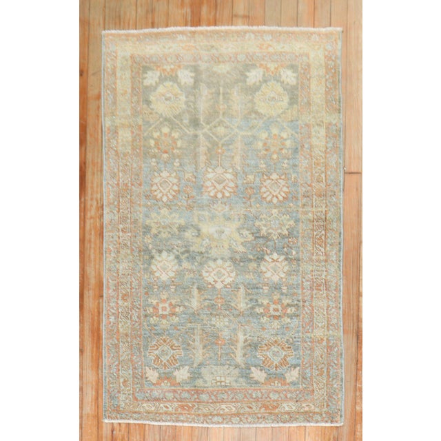 Persian Zabihi Collection Soft Neutral Antique Malayer Throw Rug - 2'10" x 4'8" For Sale - Image 3 of 6